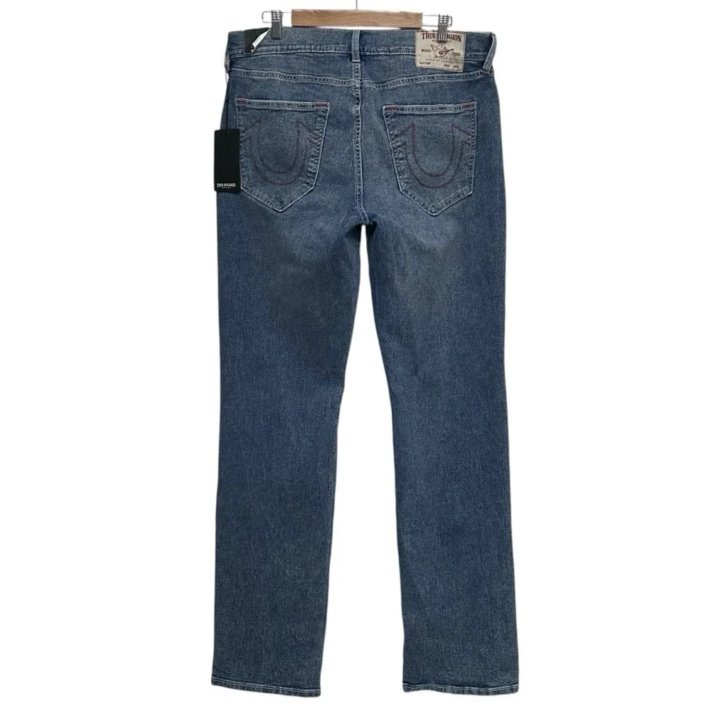 NEW TRUE RELIGION Ricky Straight Jean Light Delightful Wash Relaxed Size‎ 34 x34